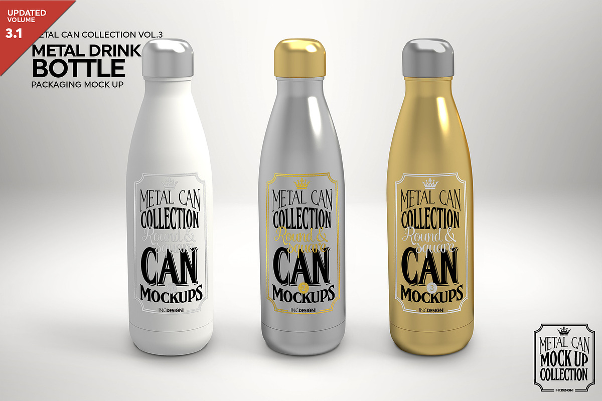 Metal Drink Bottle Mockup, a Product Mockup by INCDesign (Photo 1 of 10)