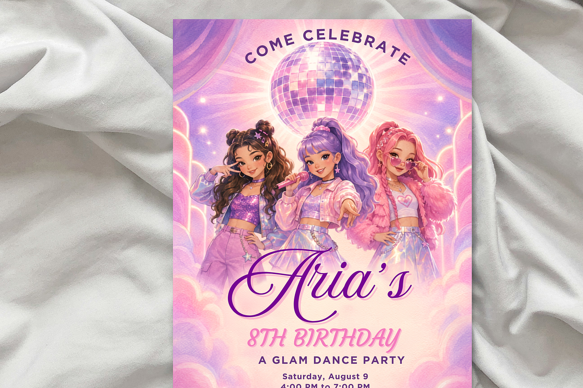 Kpop Birthday Invitation, an Invitation Template by heynomi (Photo 6 of 19)