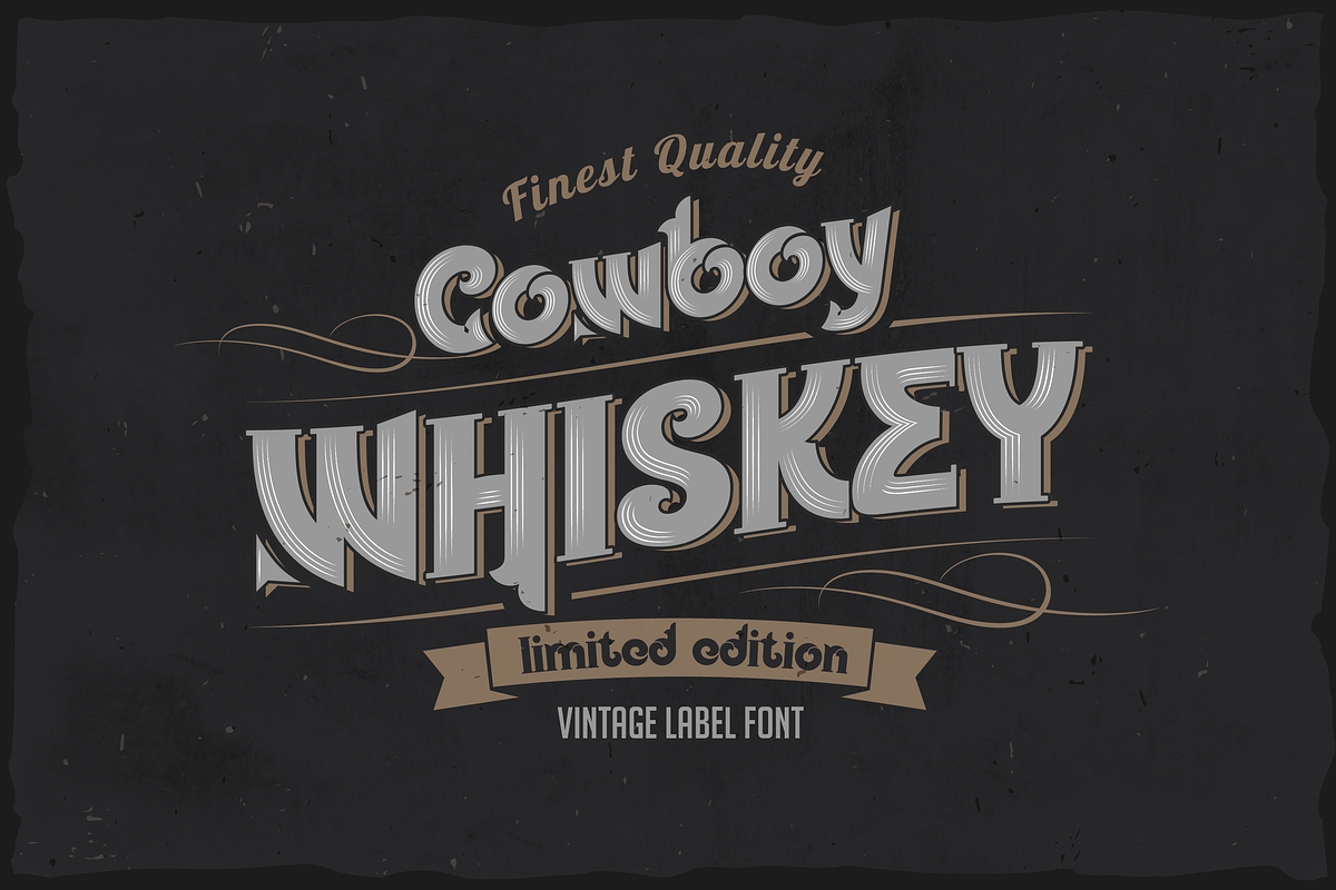 Cowboy Whiskey - vintage label layer, a Slab Serif Font by Fractal fonts & graphics (Photo 1 of 3)