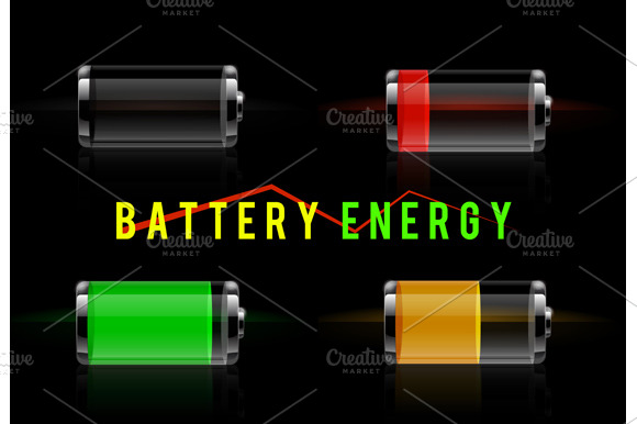 Glossy Transparent Battery Level