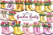 Garden Boots Sublimation Clipart, an Illustration by CreationArt (Thumbnail 1 of 5)