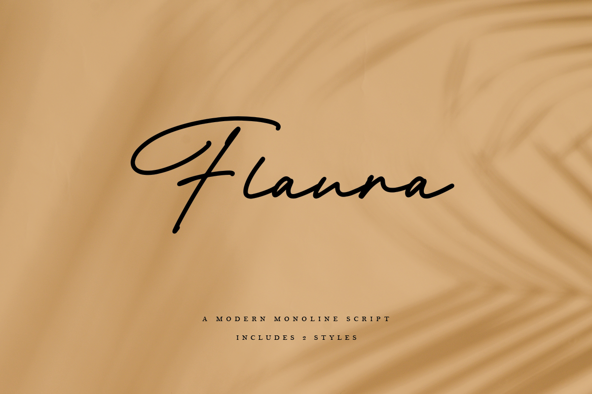 Flaura - A Modern Monoline Script, a Script Font by Megi Satyo Widodo (Photo 12 of 12)