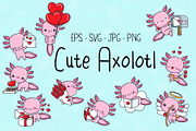 Cute Axolotl, Set Animals in Love, an Animal Illustration by ArtVarStudio (Thumbnail 1 of 3)