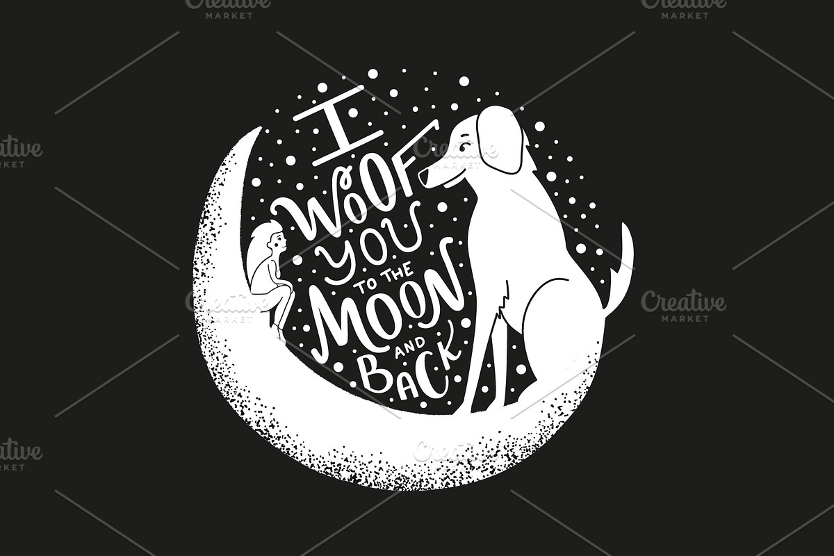 Woof you dog poster set, an Animal Illustration by JULYMILKS (Photo 2 of 3)