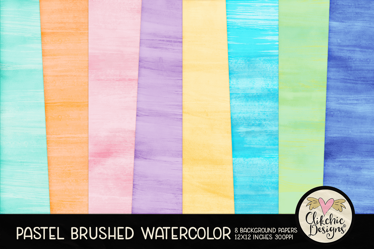Pastel Brushed Watercolor Papers, a Texture Graphic by Clikchic Designs (Photo 1 of 5)
