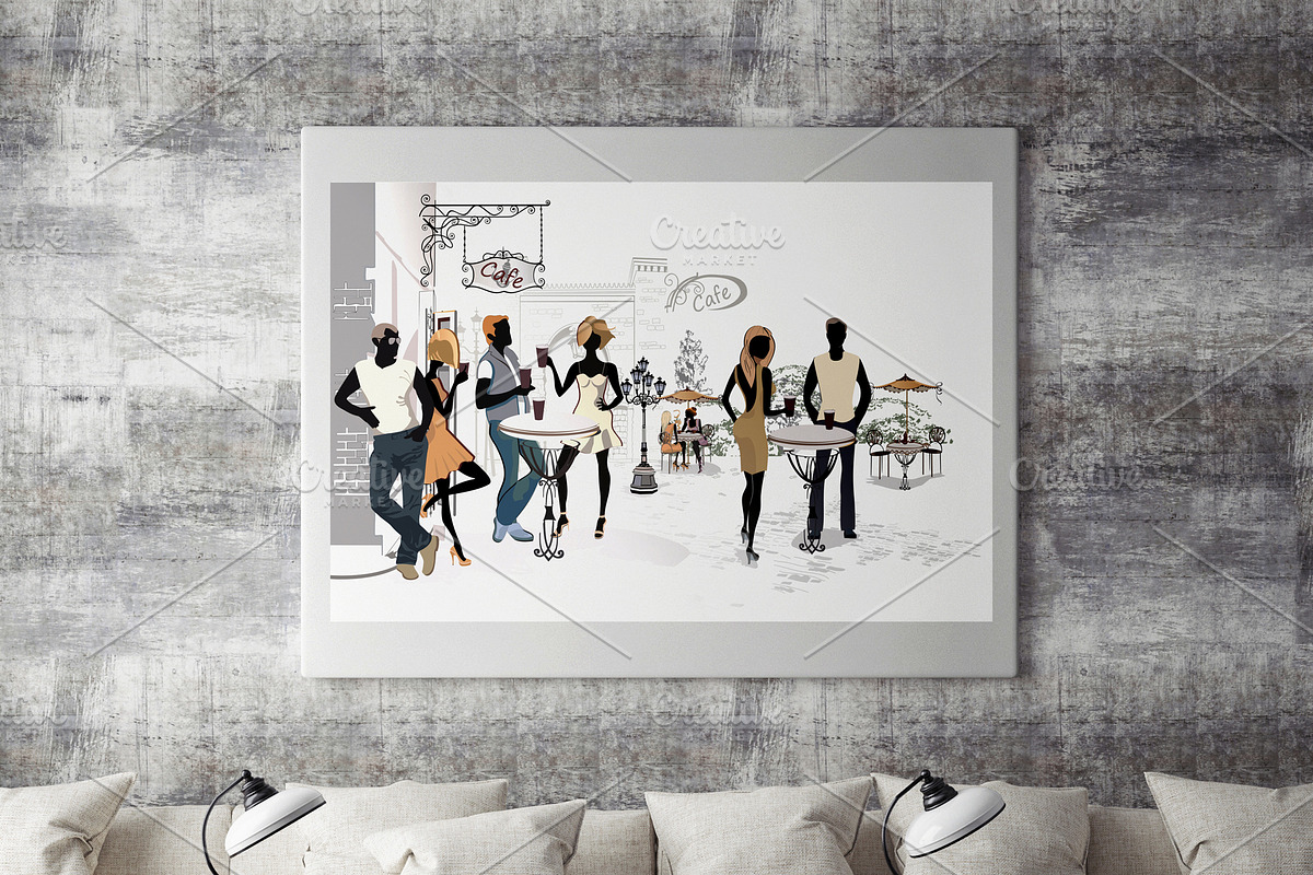 Vector picturesque streets and cafes, a Food Illustration by Laifalight (Photo 5 of 7)