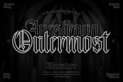 Avestrava Outermost, a Blackletter Font by ilhamtaro (Thumbnail 1 of 11)