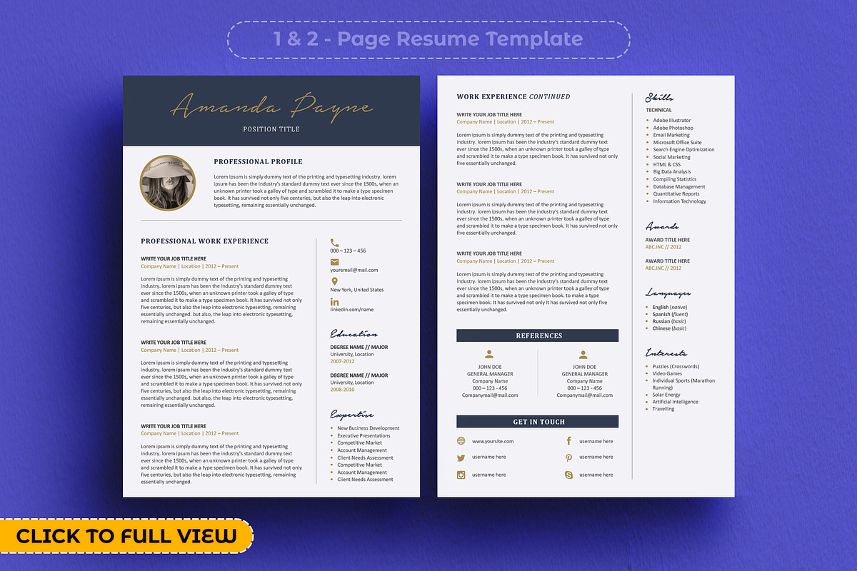 Minimal Resume Template + BONUS, a Resume Template by A1RESUME (Photo 5 of 7)