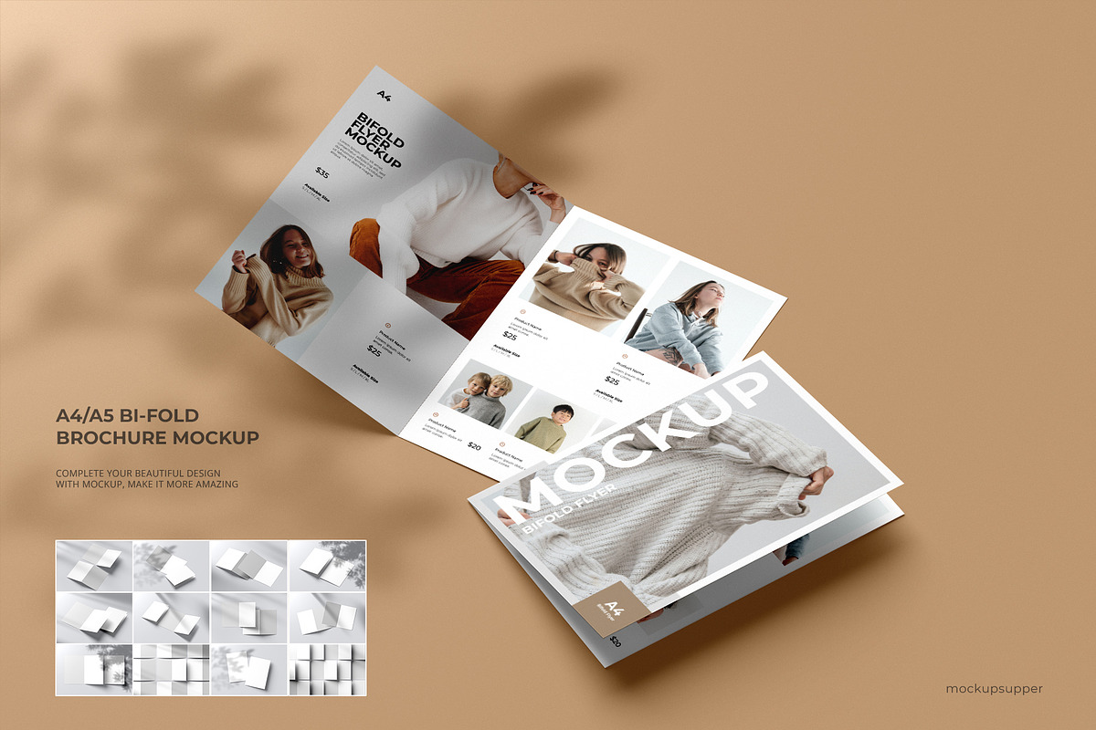 Bifold Brochure Mockup, a Books & Magazine Mockup by Mockup Supper (Photo 1 of 12)