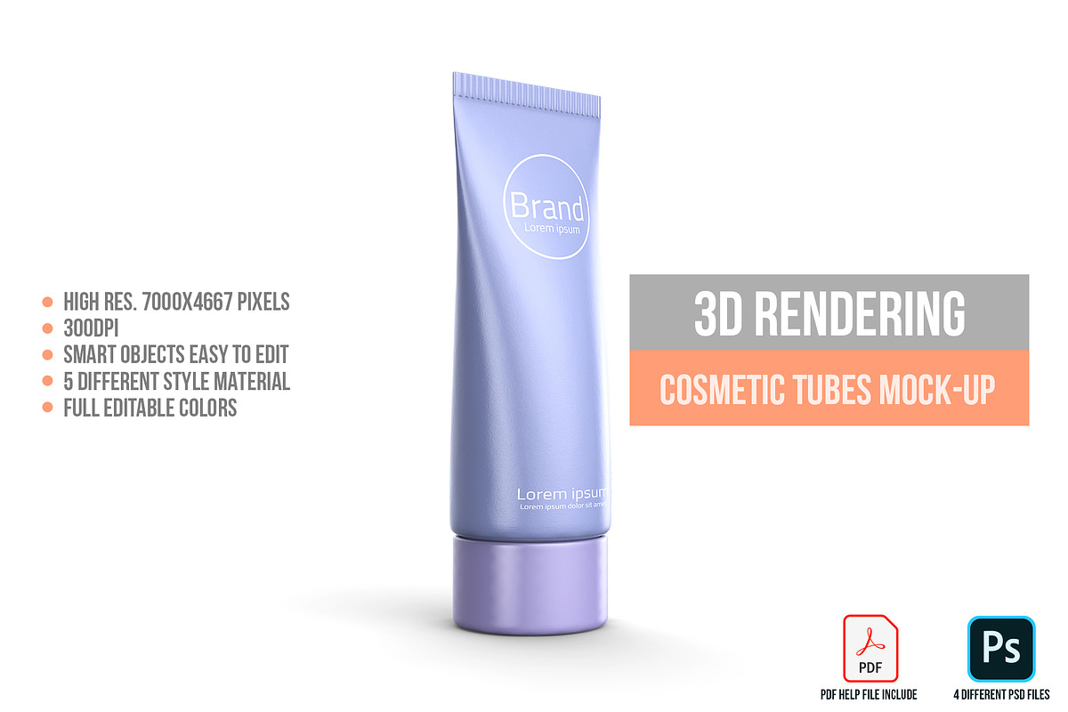 3D Rendering Cosmetic Tubes Mock-up, a Packaging Mockup by graystudio (Photo 22 of 50)