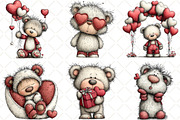 Whimsical Valentine Teddy Bear, an Animal Illustration by Black Bird Studio (Thumbnail 2 of 6)
