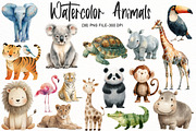 watercolor Animals clipart, an Illustration by Designworld (Thumbnail 1 of 5)