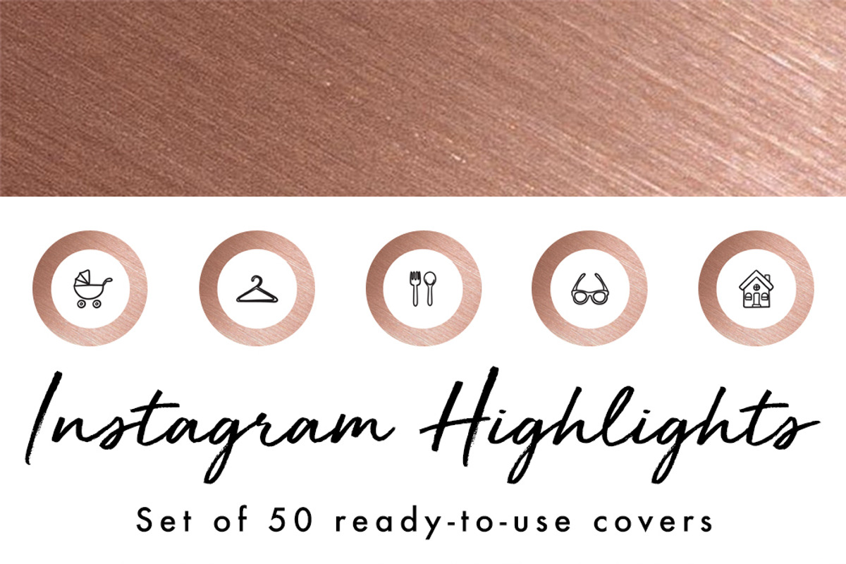 50 Instagram Story Highlight Covers, a Social Media Template by The Reverie Collective