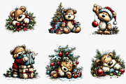 Christmas Bears Clipart, an Illustration by CreationArt (Thumbnail 2 of 5)