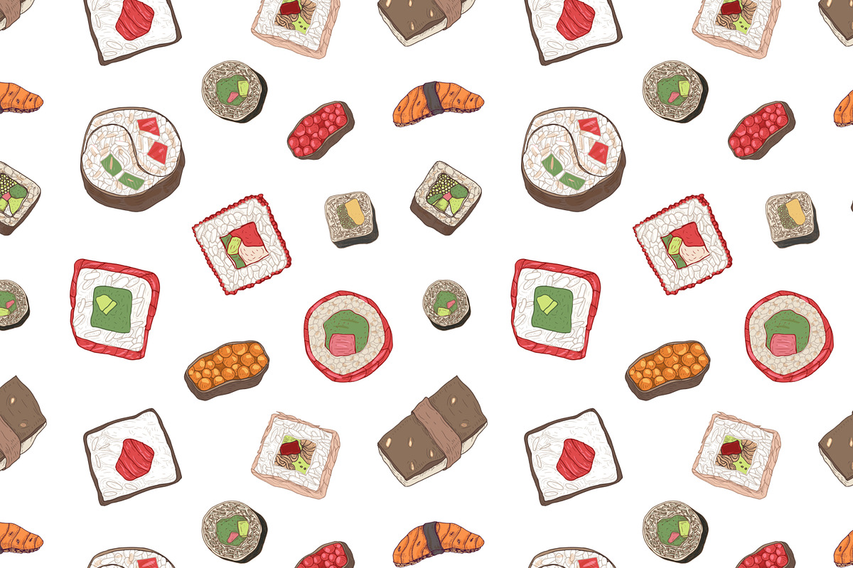 Sushi, hand drawn bundle, a Food Illustration by Good Studio (Photo 23 of 32)