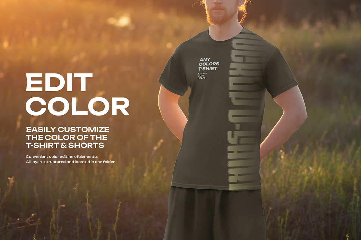7 Mockups of Men's T-Shirt Outdoors, a Shirt Mockup by Grow Design Craft Studio (Photo 2 of 6)