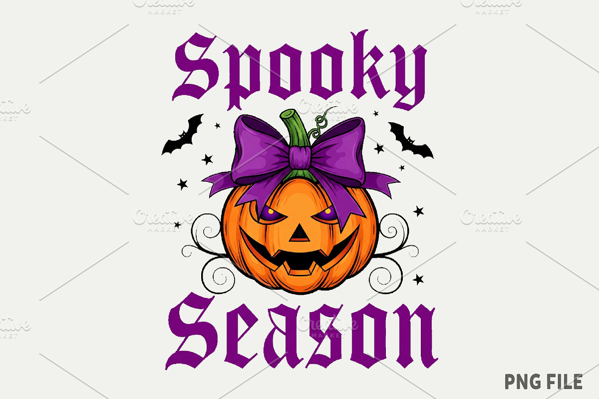 Spooky Season Png, Retro Halloween, an Illustration by Watercolor design (Photo 1 of 3)