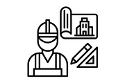 Architect Line Icon, an Outline Icon by Pexelpy (Thumbnail 1 of 2)