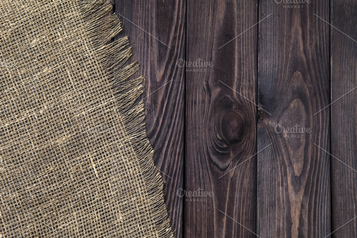 Rustic burlap on a wooden table, a Texture Graphic by Max Lashcheuski (Photo 6 of 12)