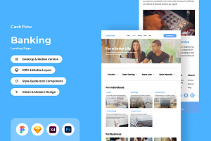 CashFlow - Banking Landing Page V2, a Landing Page Template by twinstd