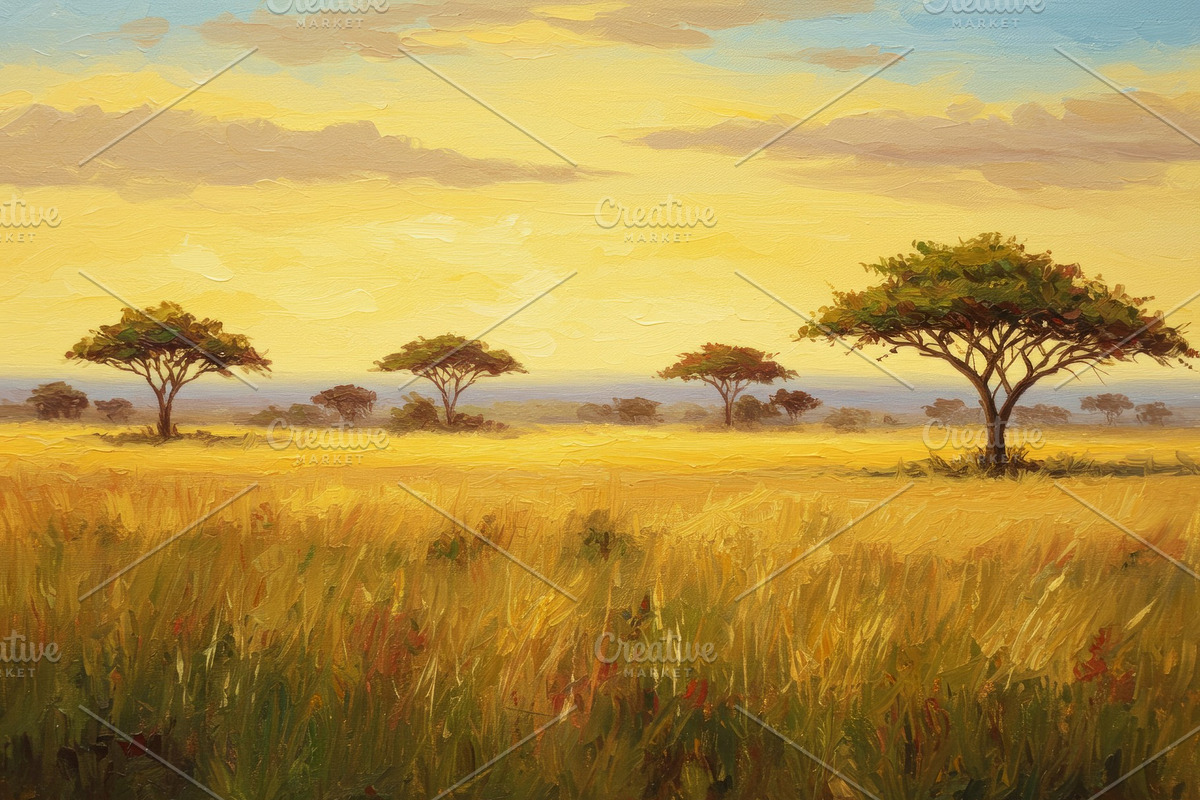 Impressionist painting of acacia tre, an Illustration by professorinc