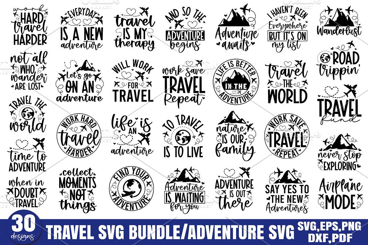 Travel SVG Bundle, Adventure SVG, a Graphic by Designer302 (Photo 1 of 38)