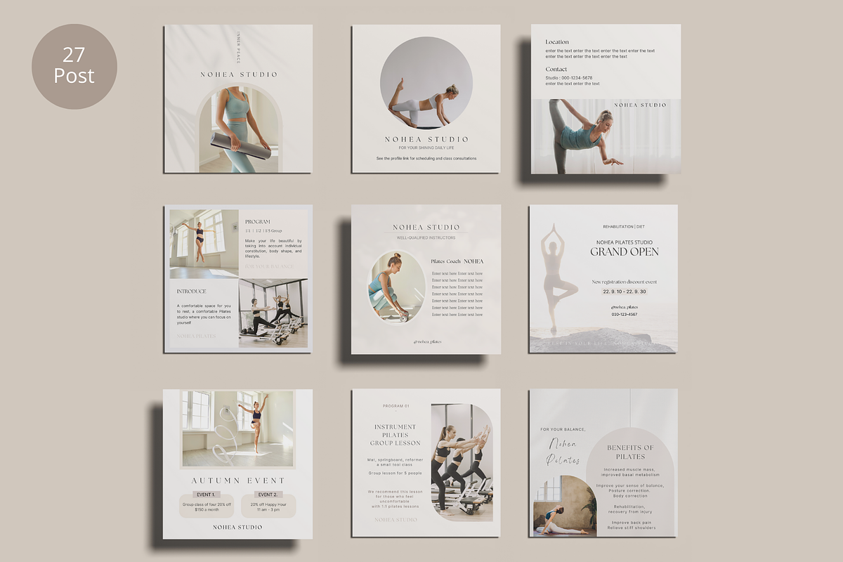 Yoga Studio Instagram Template Canva