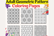 Adult Geometric Pattern Coloring, a Decorative Illustration by Sourcedigi (Thumbnail 1 of 2)