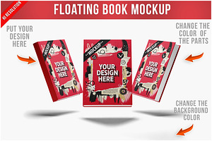 Floating Book Mockup PSD, a Product Mockup by Bruno's Shop