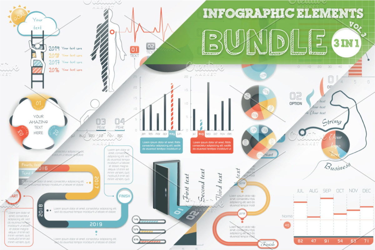 40% OFF Infographic Elements Bundle, a Presentation Template by Infographic Paradise (Photo 1 of 4)