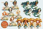 Watercolor Pirate Adventure Clipart, an Illustration by NadiaTheronArt (Thumbnail 2 of 6)