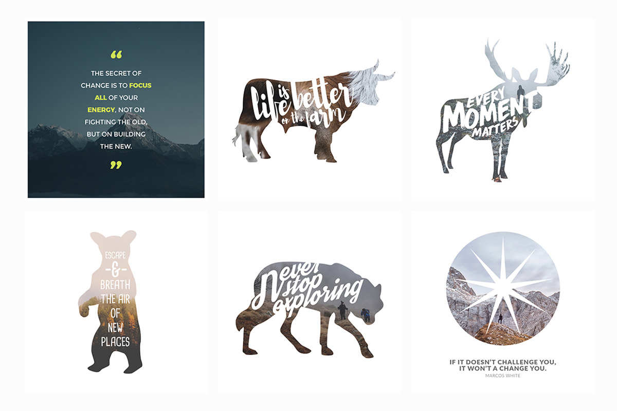 100 Multipurpose Instagram Templates, a Social Media Template by eamejia (Photo 17 of 17)
