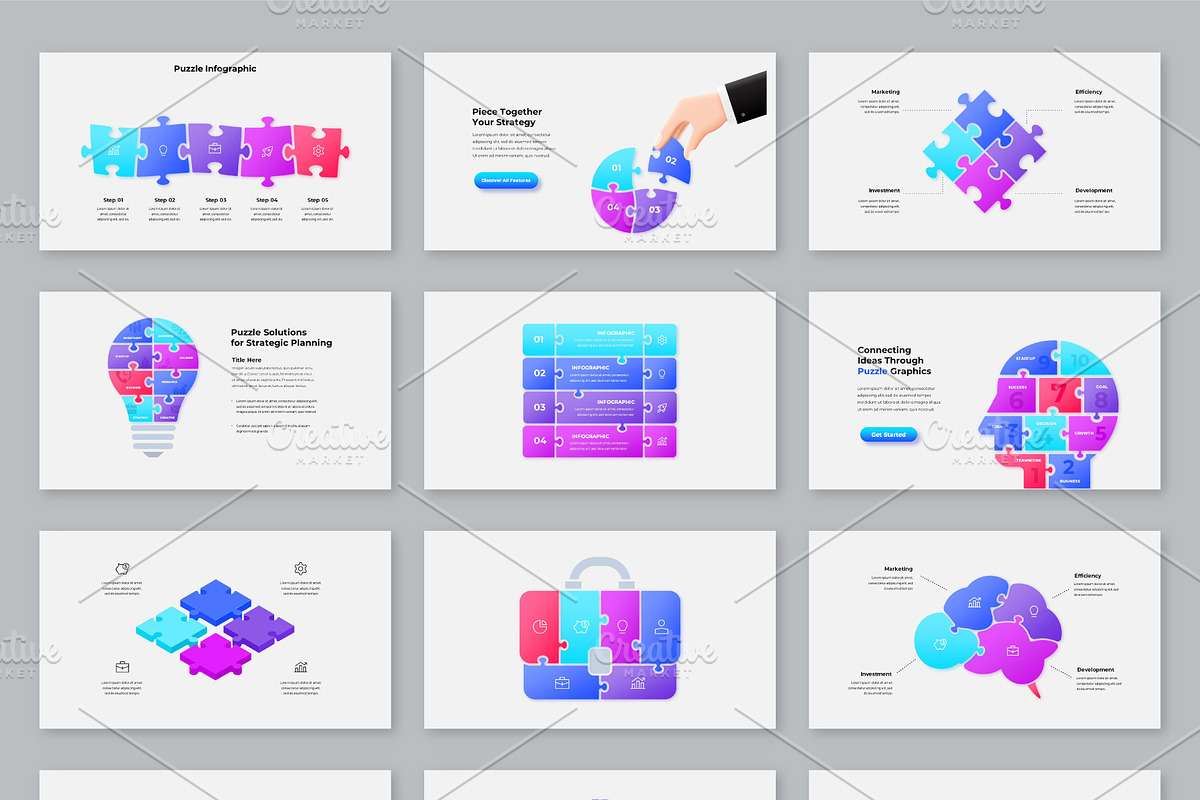Animated Puzzle Infographics Pack preview 5