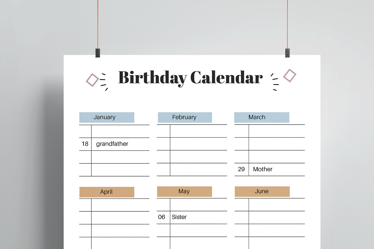 Birthday Calendar, a Stationery Template by MightyDesign (Photo 2 of 8)