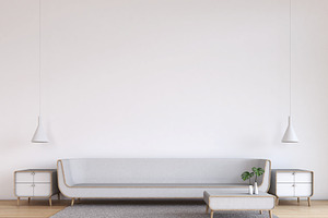 Modern Living room white wall