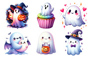 Cute Halloween Ghost Clipart PNG, an Illustration by Dream Creation (Thumbnail 4 of 6)