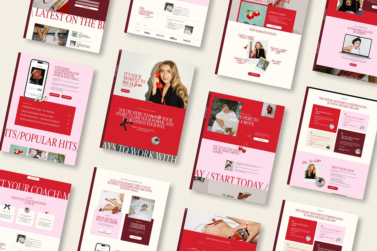 Bold Red Showit Template for Coaches preview 6