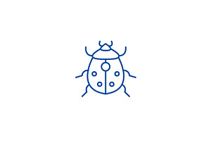 Bug Line Icon Concept. Bug Flat