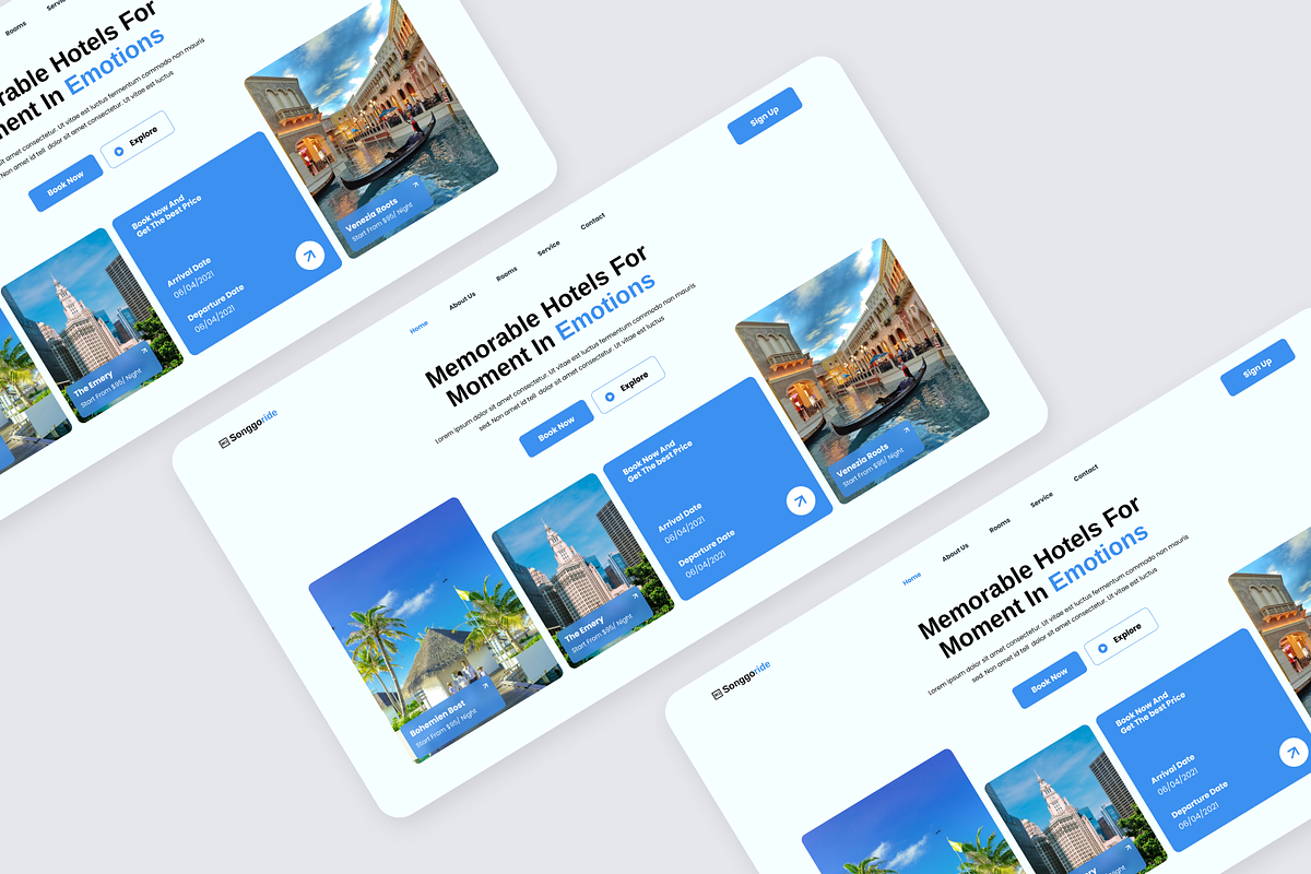Hotel Booking Hero Header, an UI Kit Template by Annora Studio (Photo 2 of 4)