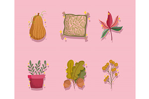 Set Icons Of Autumn