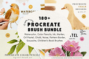 180 Procreate Brush Bundle, a Brush Add-On by Jenteva Art (Thumbnail 1 of 18)