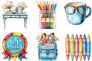 Whimsical Teacher Themed Clipart, an Illustration by CraftArtStudio (Thumbnail 2 of 6)