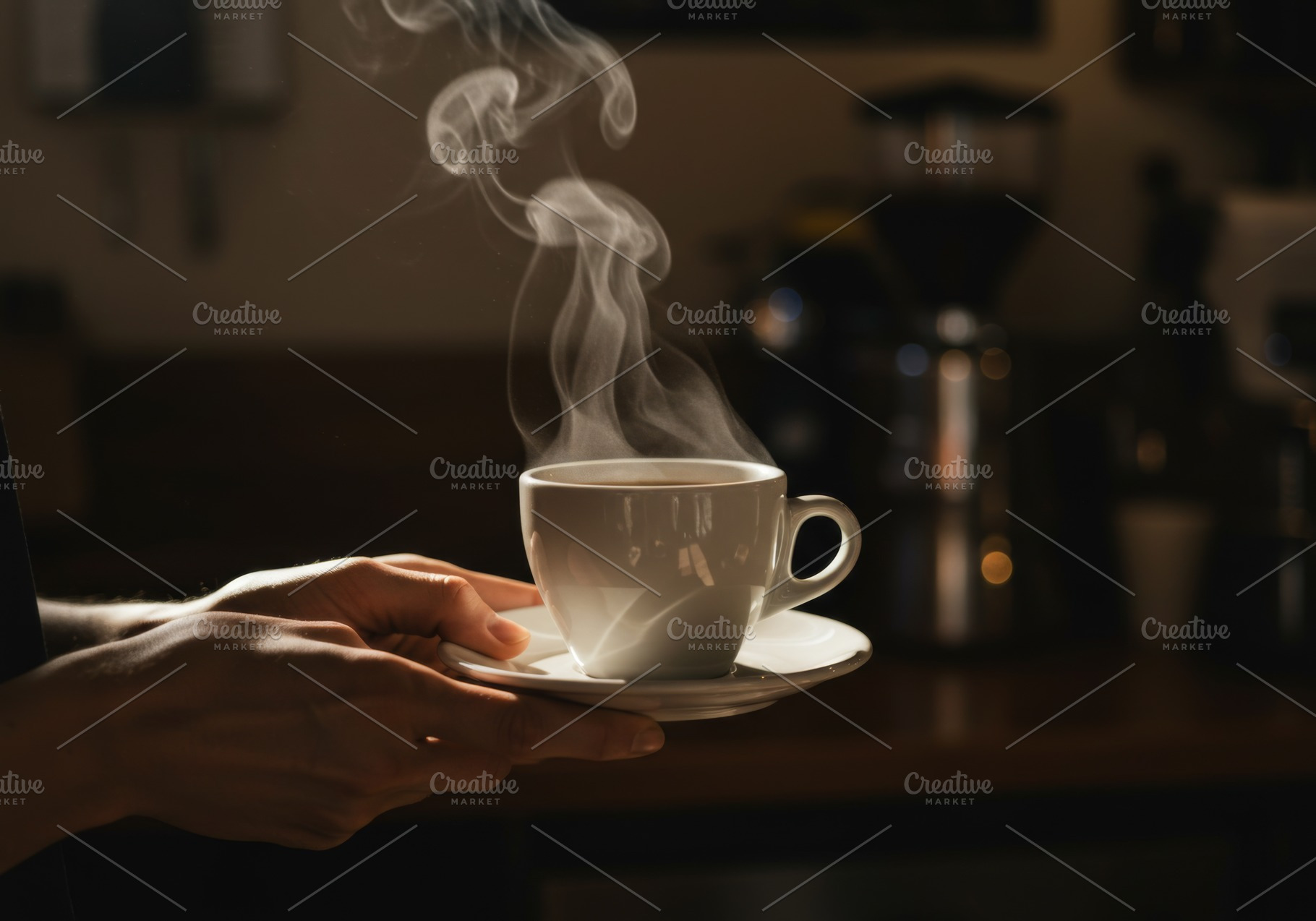Steaming cup of coffee, a Food & Drink Photo by professorinc