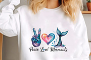 Peace love mermaids galaxy heart mer, an Illustration by CrexoraLab (Thumbnail 2 of 4)