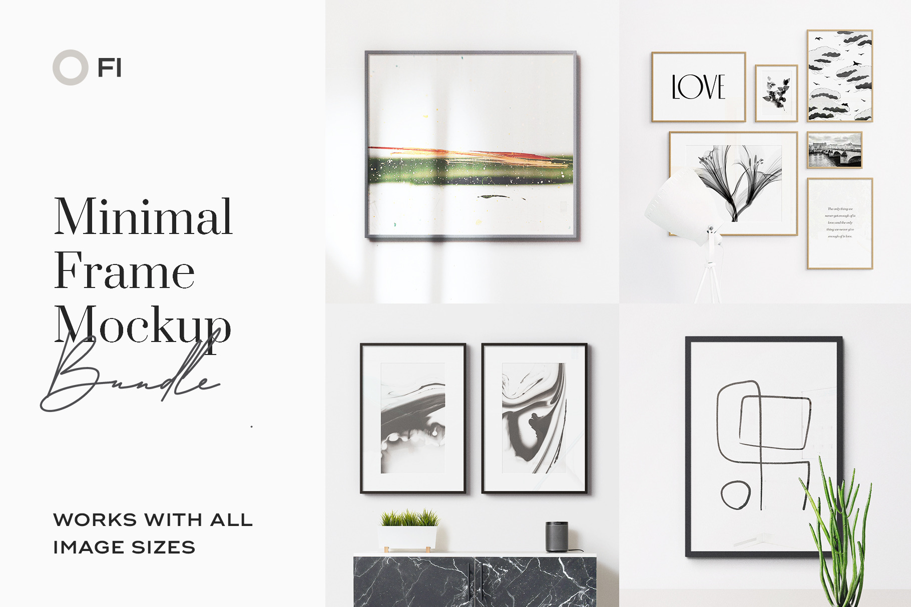 Minimal Frame Mockup Template Bundle, a Product Mockup by FoundImages