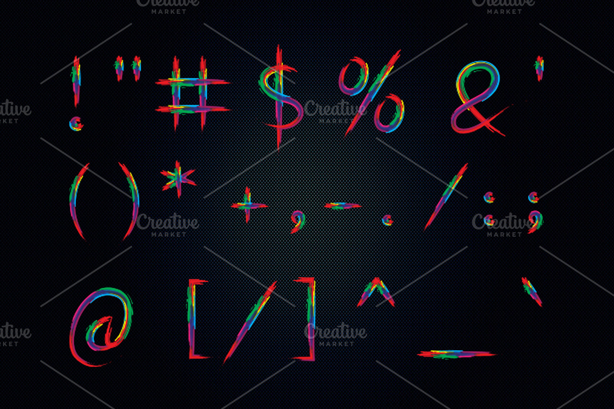 Colorful Brushy Font Rainbow Font 2 preview 6