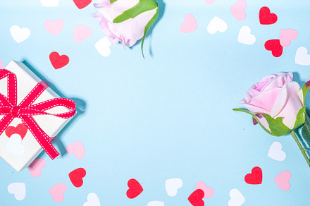 Valentine day simple flatlay background, a Holiday Photo by Rimma
