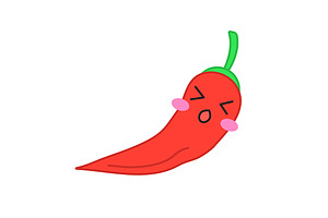 Chilli Cute Kawaii Vector Character