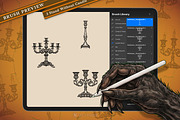 12 Candelabra Halloween Stamp Brush, a Brush Add-On by vectstudio (Thumbnail 3 of 10)