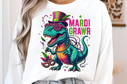 Mardi Grawr Dino T-Rex Mardi Gras Pn, an Illustration by designcity5 (Thumbnail 3 of 9)